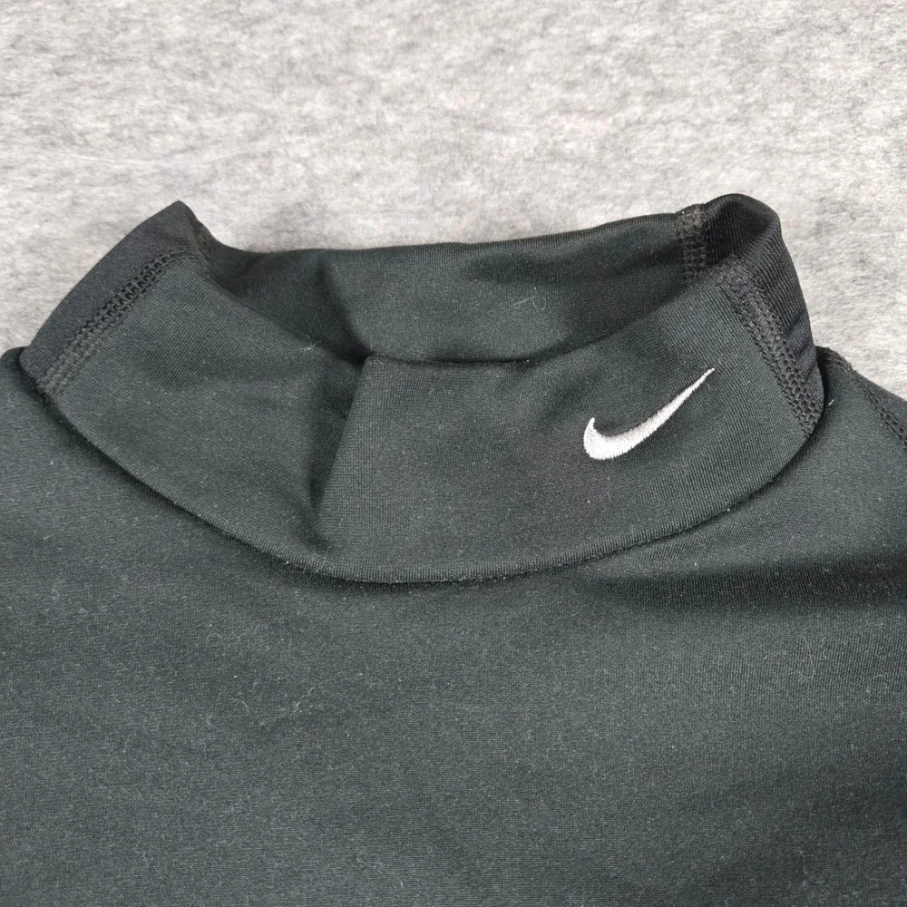 Nike Girls Black Fit Dry Mock Neck Athletic Fleece Top L 12-14